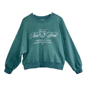 Abercrombie & Fitch Soft AF Green Crew Neck Long Sleeve Sweatshirt Women Size XL